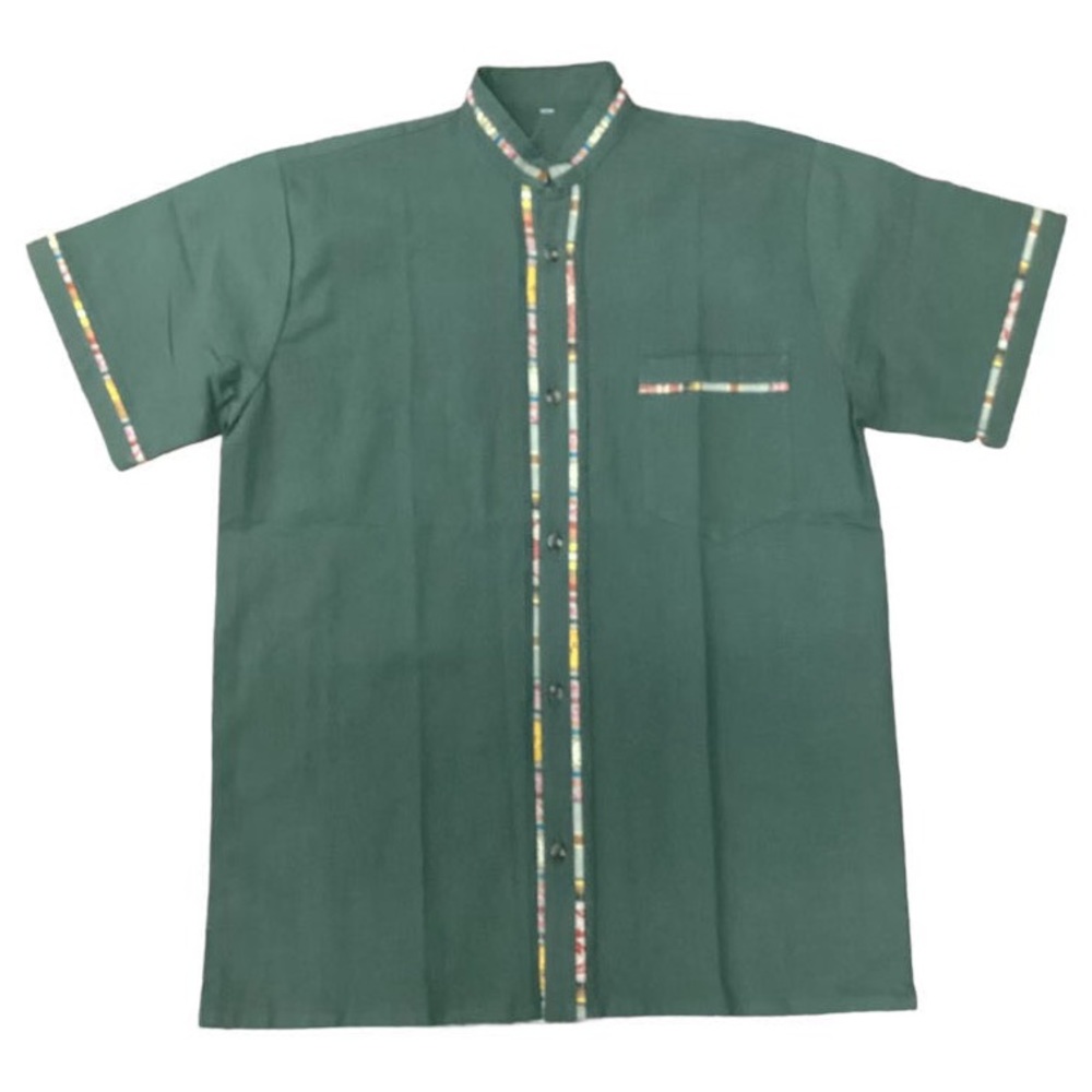 Men’s Olive Green Guayabera Coralillo Style